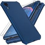 ORETech 360°Protective for iPhone XR Case and [2 x 9H Glass Screen Protectors] [Full Body Shockproof] Hard PC Front with Silicone TPU Bumper Non-Slip Hybrid Cover for iPhone XR Phone case 2018 - Blue