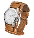 ALPINE Genuine Vintage Leather Cuff Watch Band - Full Grain Leather Watch Strap - 22mm Replacement Watch Strap for Women & Men - Tan Leather Watch Band - Compatible with Regular & Smart Watch Bands