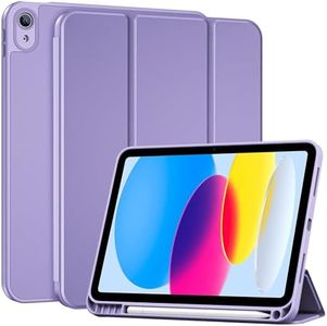 ProCase for iPad (A16) 11th Generation 11 Inch 2025/ iPad 10th Generation 10.9 Inch 2022 Case with Pencil Holder, Hybrid Cover with Soft TPU Back, Supports Touch ID, Auto Wake/Sleep -Lilac