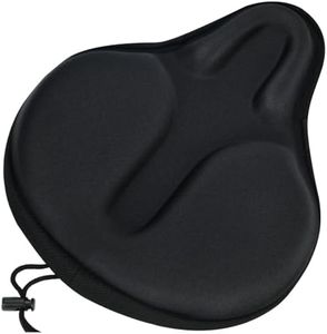Aufondof Bike Seat Cushion, Padded Gel Bike Seat Cover for Men & Women, Wide Comfortable Exercise Bike Seat Cushion Cover, Soft for Spin Indoor Outdoor Cycling Class Mountain Stationary Bikes