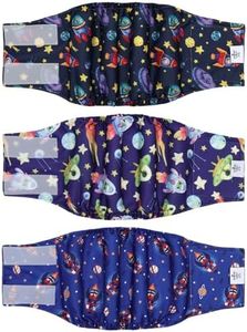 CuteBone Dog Diapers Male Belly Bands 3 Pack for Male Dogs Reusable Puppy Wraps