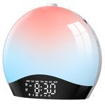LIORQUE Sunrise Alarm Clock Wake Up Light Clock with Sunrise/Sunset Simulation, 8 Colors Atmosphere Lamp, 22 Natural Sounds, Dual Alarms, Snooze and FM Radio, Light Up Alarm Clock Bedside