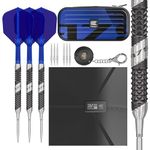 TARGET Darts 975 Ultra Marine 01 24G 97.5% Tungsten Swiss Point Steel Tip Darts Set with K-Flex