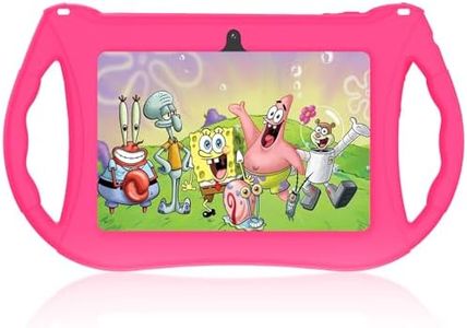 QDDQ Kids Tablet, 7 inch Tablet for Kids 6GB RAM 32GB ROM Android 13 Toddler Tablet with Bluetooth, WiFi, GMS, Parental Control, Dual Camera, Shockproof Case, Educational, Games (Pink)