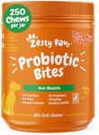 Zesty Paws Probiotics for Dogs - Digestive Enzymes for Gut Flora, Digestive Health, Diarrhea & Bowel Support - Clinically Studied DE111 - Dog Supplement Soft Chew for Pet Immune System - 250 Count