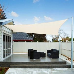 AXT SHADE Sun Shade Sail Waterproof 2.5x3.5m Rectangle UV Block Canopy Awning for Patio Outdoor Garden Backyard -Cream