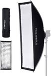 FEELWORLD FSR120 Rectangular Softbox, 30x120cm Rectangle for FEELWORLD FL125D FL125B FL225D FL225B and Other Bowens Mount Video Studio Light, for Live Streaming, Videography, Photography