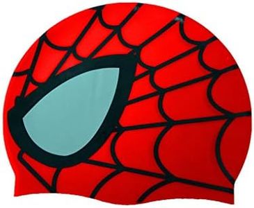 Spider Swimming Cap for Kids, Silicone Swimming Cap for Kids - Children Swim Cap for Boys and Girls Aged 3-8 - Spider Pattern Swimming Cap