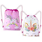 2PCS Swimming Bags For Kids, Unicorn Drawstring Bags For Children Sports Gym PE Bag Waterproof for Pool School Camping Trip Outdoor Beach Swimming Gym Shoes Gift Idea for Children and Teenagers