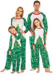 Ekouaer Family Christmas Pajamas Boys Girls Tree Jammies Children PJs Gift Set