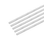 sourcing map 304 Stainless Steel Round Rods, 5mm x 400mm Solid Shaft Rods for DIY Craft Model Car Helicopter Airplane, Pack of 5