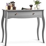 Beautify Grey Bedroom Dressing Table & Drawer - Vanity Table for Make Up Storage - Console Table - Baroque Computer Desk - Grace