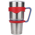 Linkidea Tumbler Handle Compatible with YETI Rambler, Simple Modern, SIC, Ozark Trail, RTIC and Most 30oz Tumbler Mugs, Portable Anti Slip Travel Mug Grip, Red