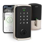 Weiser Halo Select Satin Nickel Wi-Fi and Matter Enabled Smart Lock, Keyless Smart Home Deadbolt, Touchscreen Keypad, Bluetooth Electronic Deadbolt, Supports Apple, Alexa, Google