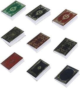 eMagTech 27Pcs 1:12 Scale Miniatures Dollhouse Books Vintage Miniature Books Notebook Model Dollhouse Decorative Accessories for Study Room Bedroom Library