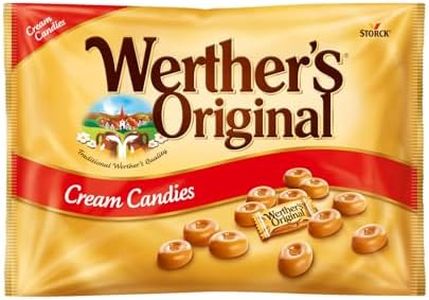 Werther's Original Cream Candies (1 kg), caramelos duros clásicos de mantequilla y nata fresca, toffees dulces y cremosos, caramelo sin gluten con sabor a crema