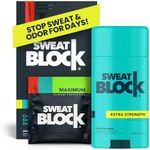 Sweatblock Excessive Sweat and Odor bundle [Clinical Strength Antiperspirant Sweat Wipes and Regular Antiperspirant Deodorant] Odor Protection and Hyperhidrosis Treatment (Bundle Deal)