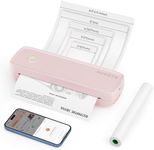 MUNBYN Portable Printer Wireless for Travel ITP04, Thermal Bluetooth Printer, Support 8.5x11&A4 Thermal Paper, Inkless Printer, Compatible with Android and iOS Phone & Laptop, Small Printer (Pink)