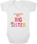 Second Ave Cute Babygrow Vest Reveal Pregnancy Announcement White Shortsleeve Bodysuit Big Sister Baby Grow Outfit