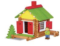 Jeujura J8001 70 Pieces My Wooden Chalet, in Cardboard Box, Multi-Color