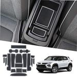 Ruiya Door Slot Mats for Chevy Trailblazer 2021-2024 Accessories 19PCS/Sets Non-Slip Interior Cup Holder Inserts Center Console Liner Compatible with 2021 2022 2023 2024 Upgrade White