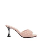 shoexpress Women's Quilted Slip-On Sandals with Stiletto Heels Pink 6 Kids UK (C1022-6D)