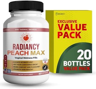 Radiancy Peach Max Vaginal Wellness Supplement, 60 Capsules, 30 Day Supply, Vegan, Non-GMO, Gluten-Free, with Psyllium Husk, Aloe Vera, Slippery Elm, Ginger Root, Lycopene, Papaya, and Chlorella