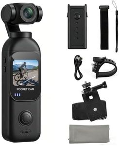 Sicilaien Vlogging Action Camera with 1.33" Touch Screen, 14H Battery with Charging Handle, 130°&270° Rotating Lens, POV Body Camera with 64GB Card, One-Button Recording for Travel.