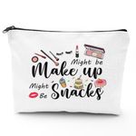 Snack Makeup Bags, Snack Bags for Kids, Snack Pouch for Girl, Snack Bag for Travel, Snack Cosmetic Bag for Women Friends, Might Be Makeup Might Be Snacks Bag