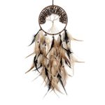 RAGKUU Black&Brown Tree of Life Dream Catcher Handmade Feather Dream Catchers Wall Hanging Ornaments for Bedroom Home Decor Blessing Gift Wedding Party