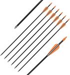 Elong Fiberglass Arrows Archery 24 Inch Target Shooting Practice Safetyglass Recurve Bows Suitable for Youth Children Woman Beginner (6 pcs)