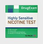 10 Pack - DrugExam Made in USA, Nicotine Tobacco Cotinine Urine Test Strip Kit - Urine Dip Strip Testing Cotinine from Smoking (10 Pack)