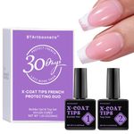 btartboxnails XCOATTIPS French Protecting DUO builder g el and top coat to Protect French Tips, No chipping, Long Lasting 30+ days