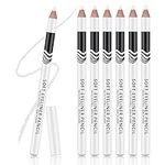 Ownest 6 Packs Professional Highlighter Eye Liner Pen, Soft Strokes Easy to Color Eyeshadow Brighten Pencil, Waterproof, Long lasting, White Eyeliner Pencil Makeup