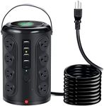 Surge Protector Power Strip Tower with 16 AC Multiple Outlets and 4 USB A Ports & 1 USB C Port and Night Light - 6.5ft Extension Cord with Multiple Outlets Surge Protector Overload Protection for Home