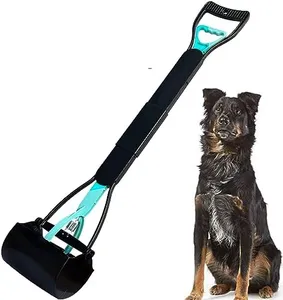 ienjoyed 32" Tall Pooper Scooper, Large Pooper Scooper for Dogs Heavy Duty, Dog Pooper Scooper with Long Handle & High Strength Durable Spring, Foldable Dog Poop Pick Up (Bottom Seamless)