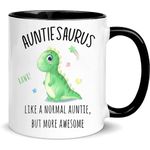 Funny Gift for Aunt from Niece Nephew Sister Auntiesaurus Cup Birthday Christmas Mothers Day Gift for Auntie 11 oz Coffee Mug Tea Cup