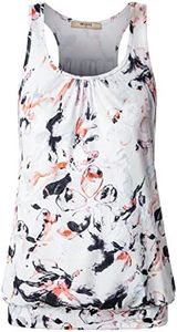 Yoga Top for Women Ladies Racerback Workout Tops Gym Tanks Plus Size Athletic Tops Sleeveless Tennis Shirts Exercise Work Out Shirts Tie Dye White X-Large