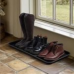 Navaris Set of 3 Shoe Drip Trays - Multi-Purpose Boot Tray for Rain Boots, Winter Boots, Wellies - For Indoor and Outdoor Use in All Seasons - XL
