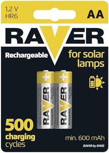 Raver by EMOS - Solar AA Mignon Akkus - aufladbare Batterien für Solarlampen - NiMH - 1,2V, HR6, 600 mAh - Betriebstemperatur -20 °C bis +50 °C - min. 500 Ladezyklen - 2 Stück