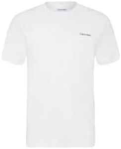 Calvin Klein Sportswear Men's Micro Logo Interlock T-Shirt, Bright White, Medium