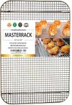 MASTERRACK 100% 304 Stainless Steel Cooling Rack and Wire Grate For Full Size Sheet Bun Pan,Real Heavy Duty 3.20LB, Roasting,Drying,Commercial Quality, Healthy Material