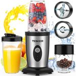 TENKER Personal Blender for Shakes and Smoothies, 850W Smoothie Blender for Kitchen with Small Cup Blender Grinder, 2 * 17Oz To-Go Cups and Spout Lids, BPA Free, Pulse Technology (Black)