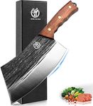 ZENG JIA DAO Meat Cleaver Knife - Professional Butcher Knife - 7 inch Forged Chopping Knife - Chinese Chef Knife - German HC Steel - Full Tang Pear Wood Handle