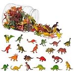 THE TWIDDLERS - 70 Small Dinosaurs, Mini Jurassic Figures Kids Toy Play Set - 16 Different Dinos with Storage Tub, Party Bag Fillers for Kids