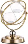 Hourglass Timer 60 Minutes Sand Timer: Antique Sand Clock 60 Minutes, Vintage Brass Sand Watch 60 Min, 1 Hour Glass for Decorative, Large Rotating Metal Sandglass