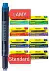 ONLINE 40 x Compatible Lamy Ink cartridges, Colourful, Universal cartridges, for All Standard Fountain pens, Replacement cartridges, Value Pack of Coloured Writing Ink