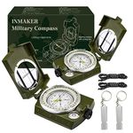 INMAKER Compass, Compass Hiking with Survival Whistle, Luminous Compass Gift for Kids, Apply to Outdoor Survival, Camping and Navigation