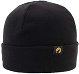 LUPA Handmade Unisex Heavyweight Fleece Hat - Thermal Beanie for Men & Women - Fleece Caps for Snow - Warm Winter Hat (Black)