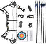 AMEYXGS Archery Compound Bow Kit 0-60lbs Adjustable Draw Weight 18"~ 31" 310 Fps Speed Bows and Arrows Archery Set for Adults Youth Beginner Outdoor Sports Shooting and Target Practice